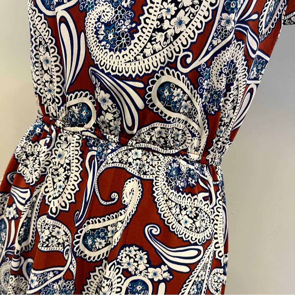 Banana Republic‎ Paisley Print Halter mini Dress size medium - Picture 3 of 12